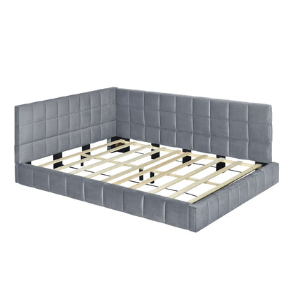 Upholstered Full Size Gray Velvet Daybed