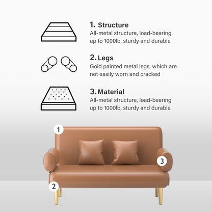 Leather Convertible Sleeper Sofa