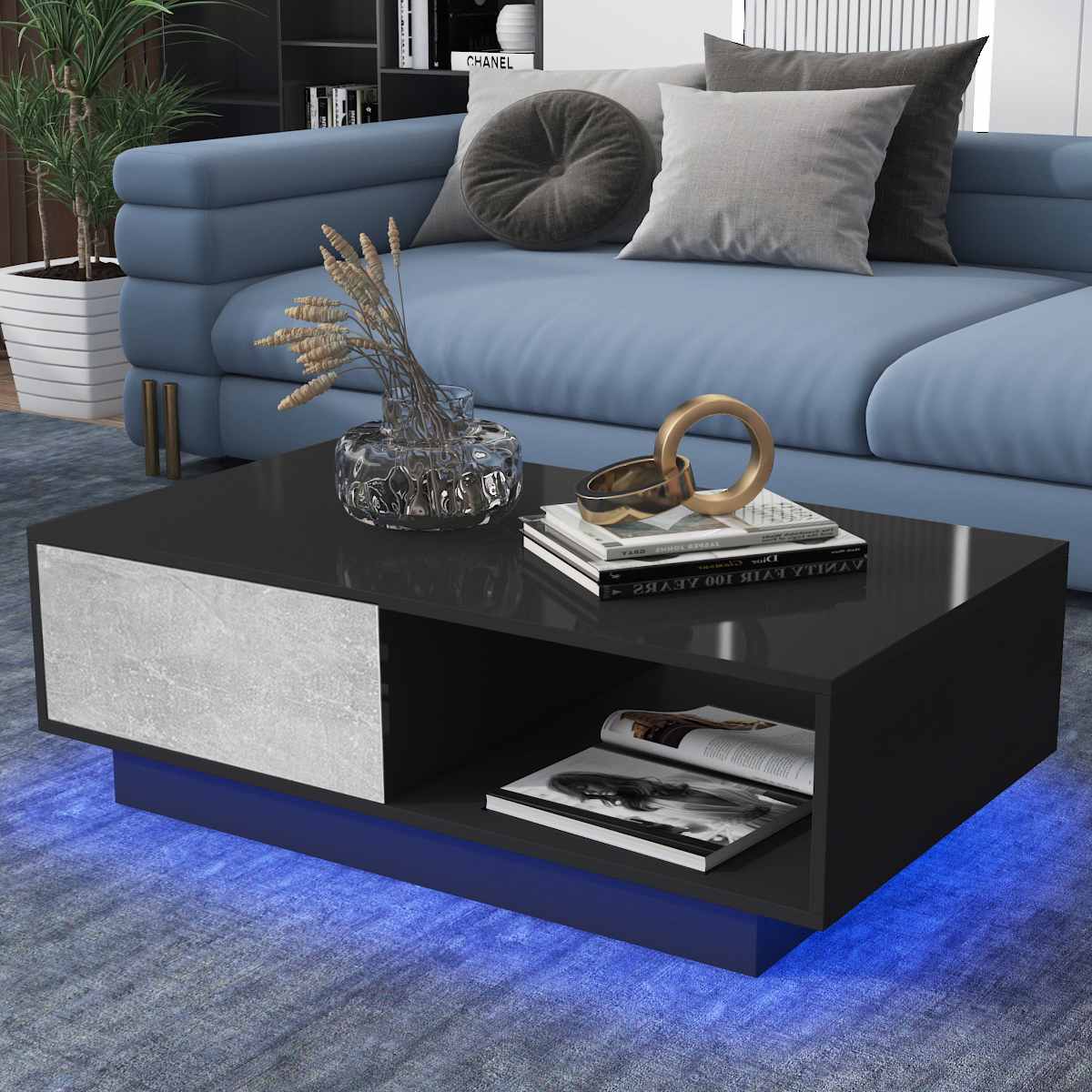 High Gloss Coffee Table + LED