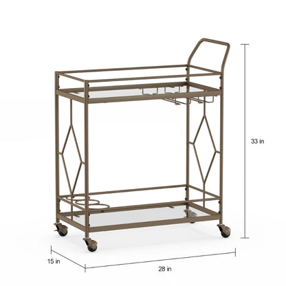 Barwagen aus goldbronzefarbenem Metall