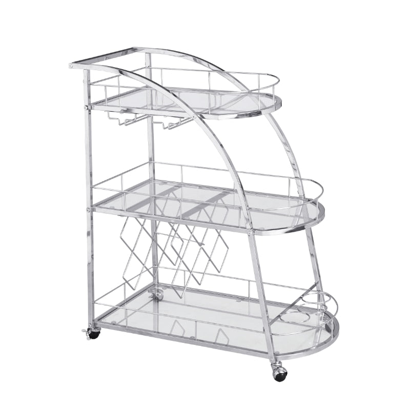 Chrome 3- Tier Mobile Bar Cart