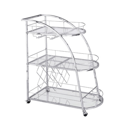 Chrome 3- Tier Mobile Bar Cart