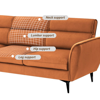 Orange Convertible Sectional Sofa + Chaise