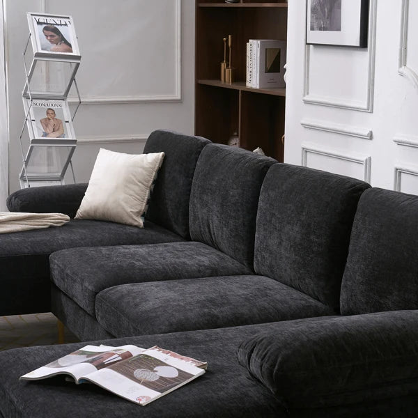 Reversible U-Shaped Sectional with Double Chaise