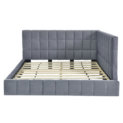 Upholstered Full Size Gray Velvet Daybed