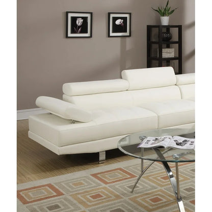 Adjustable Headrest Sectional Sofa + Chaise
