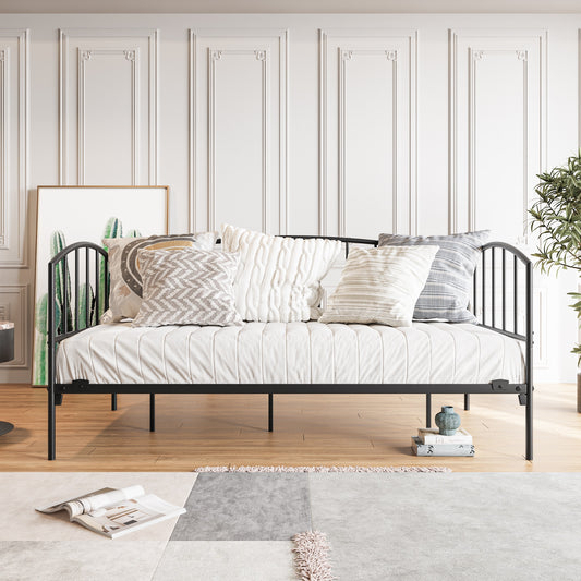 Black Metal Striped Daybed