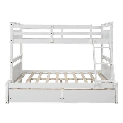 Solid Pine Twin Loft Over Full Bunk Bed With Ladder