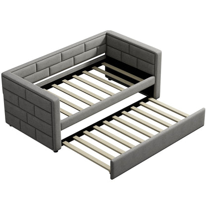 Twin Size Upholstered Daybed With Trundle