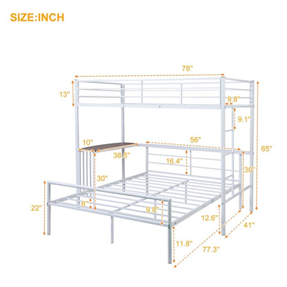 Zweibettzimmer über Vollmetall-Etagenbett mit Schreibtisch und Leiter