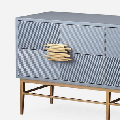 Blauer TV-Schrank mit 4 Schubladen und 2 Türen