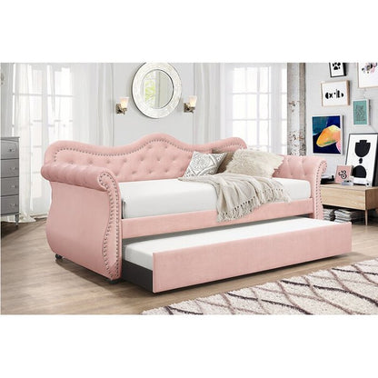 Upholstered Velvet Daybed + Trundle
