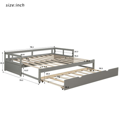 Grey Extending Daybed With Trundle
