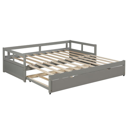 Grey Extending Daybed With Trundle